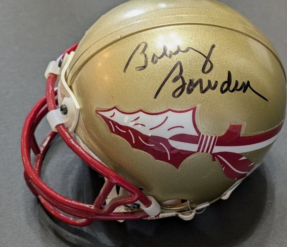 Bobby Bowden Signed Florida State Seminoles Gold Mini Helmet Legend HOF